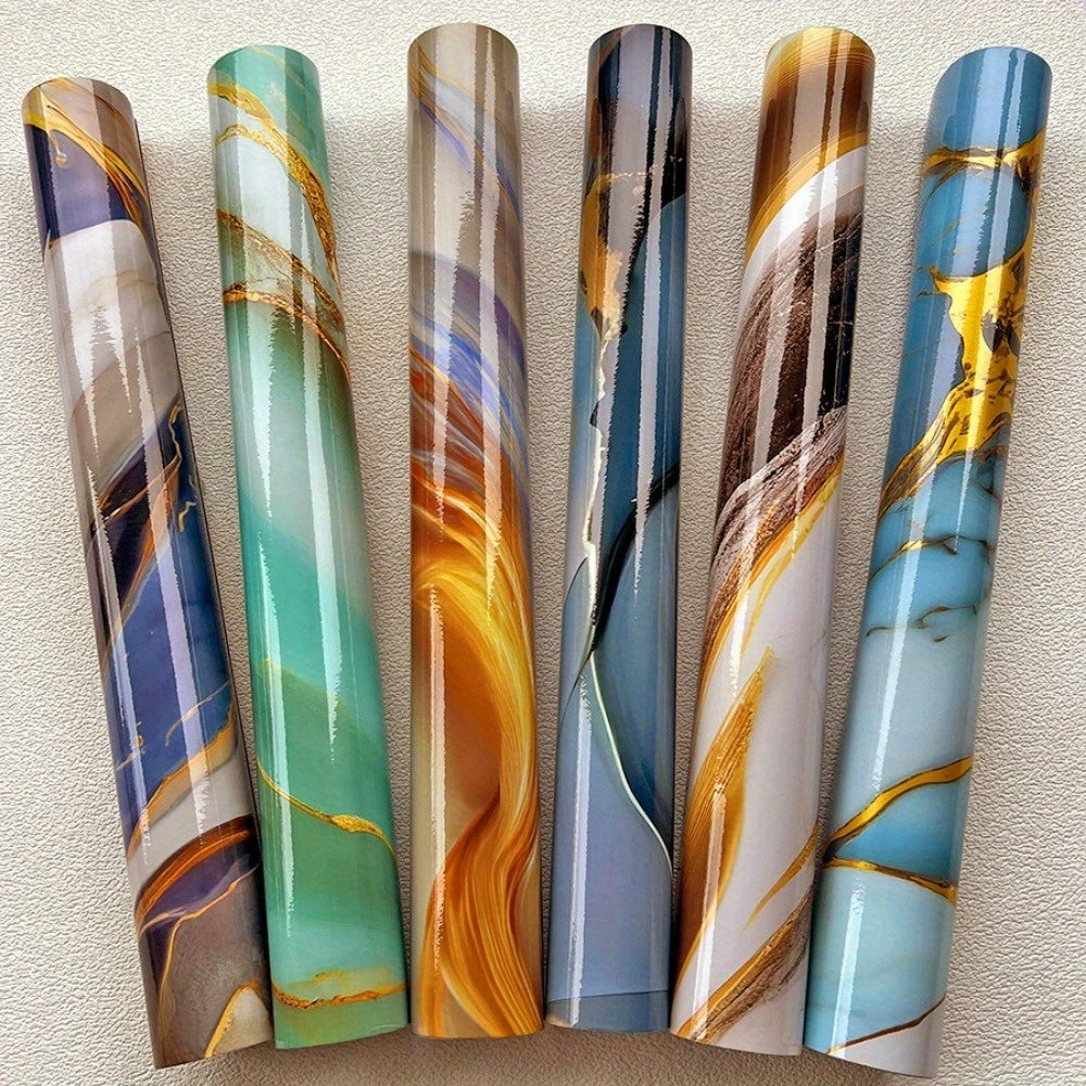 Waterproof Blue Marble Pattern Self-Adhesive Sticker