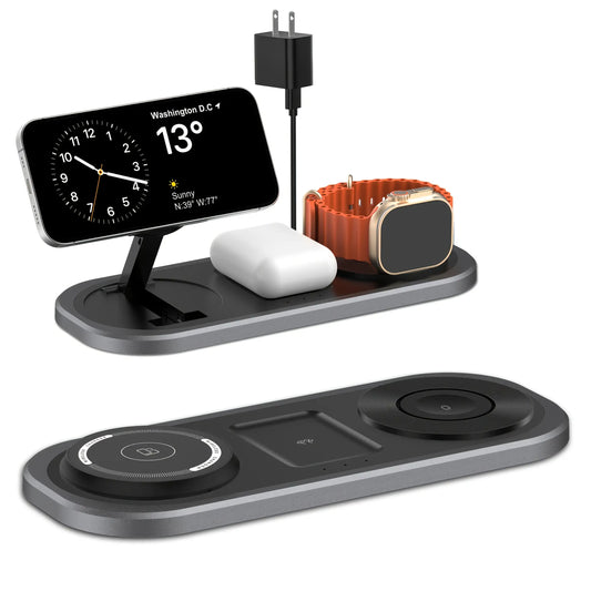 Wireless Charger, 15W 3-in-1 Foldable Charging Station