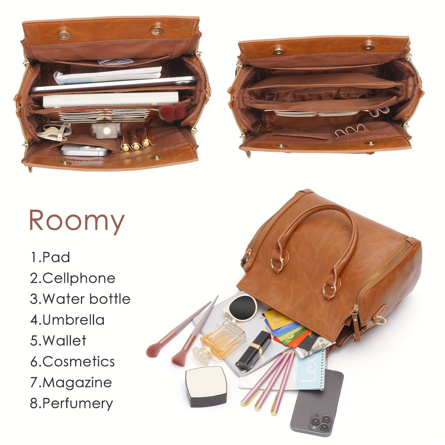 Stylish Retro Brown Faux Leather Women’s Crossbody Bag