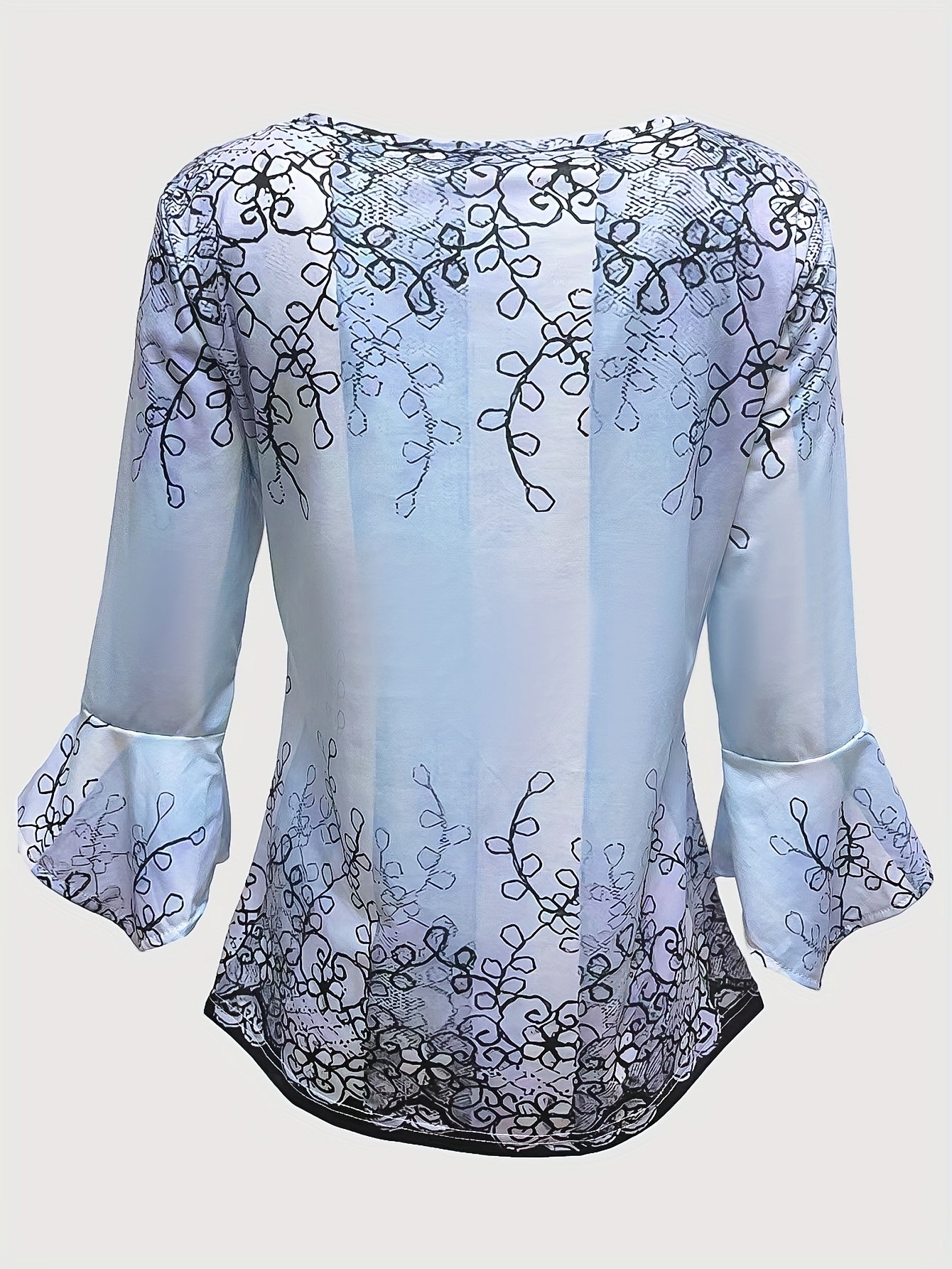 Women's blouse floral print button
