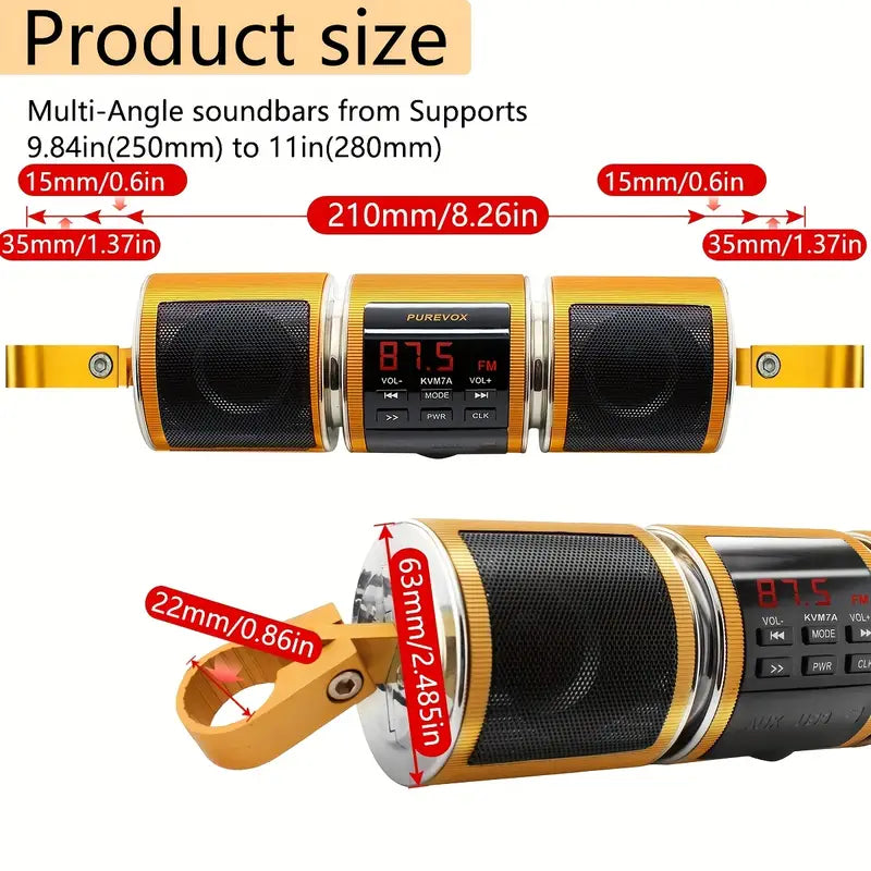Wireless Motorcycle Stereo Speakers