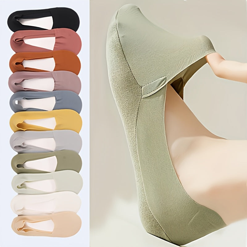 11 Pairs Women's Ultra-Thin Ice Silky No-Show Boat Socks