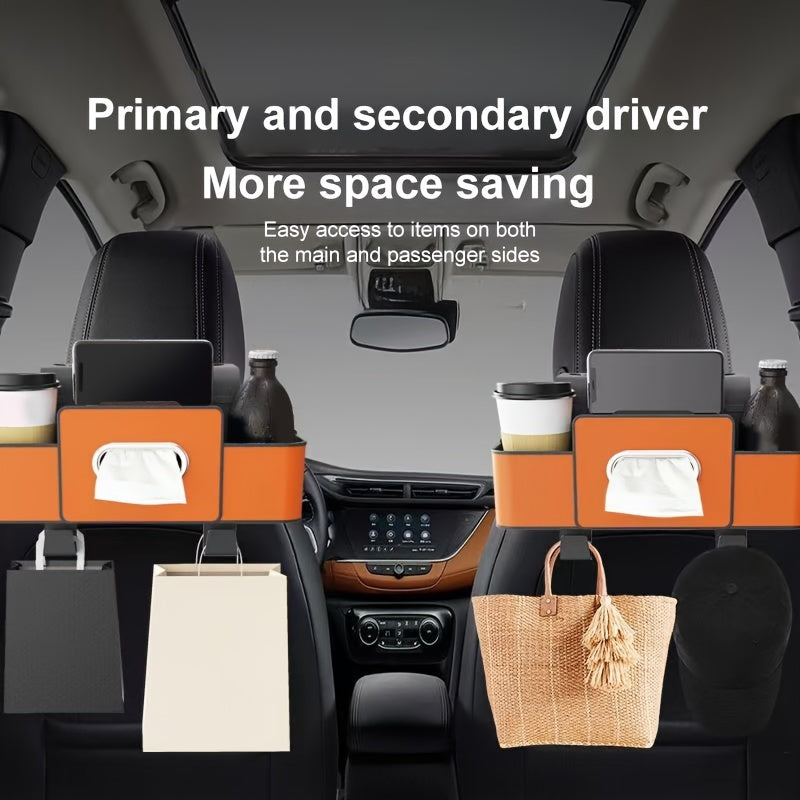Car Seat Back Organizer with Tissue Box