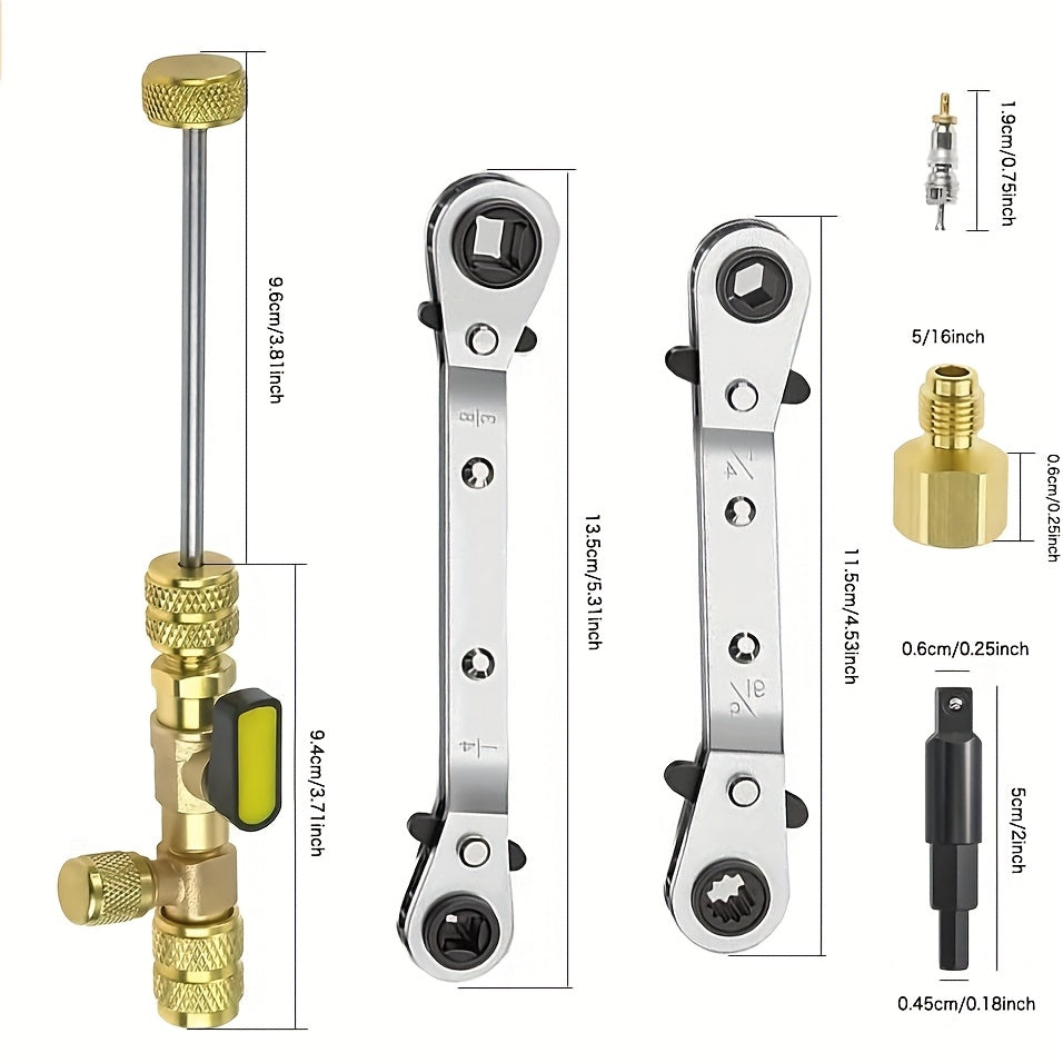 Valve Core Remover Installer Tool & Service Wrench Set