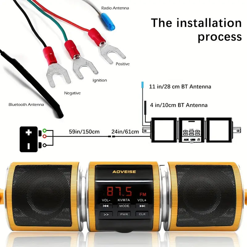Wireless Motorcycle Stereo Speakers