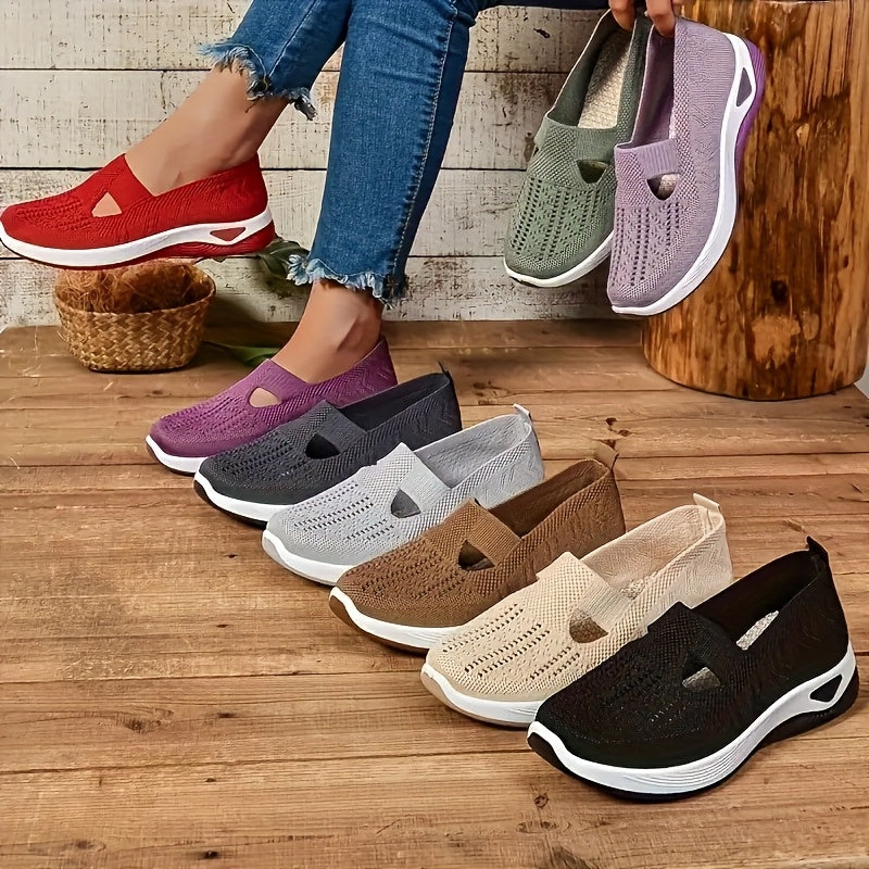 Women Orthopedic plaid Slip On Sneakers