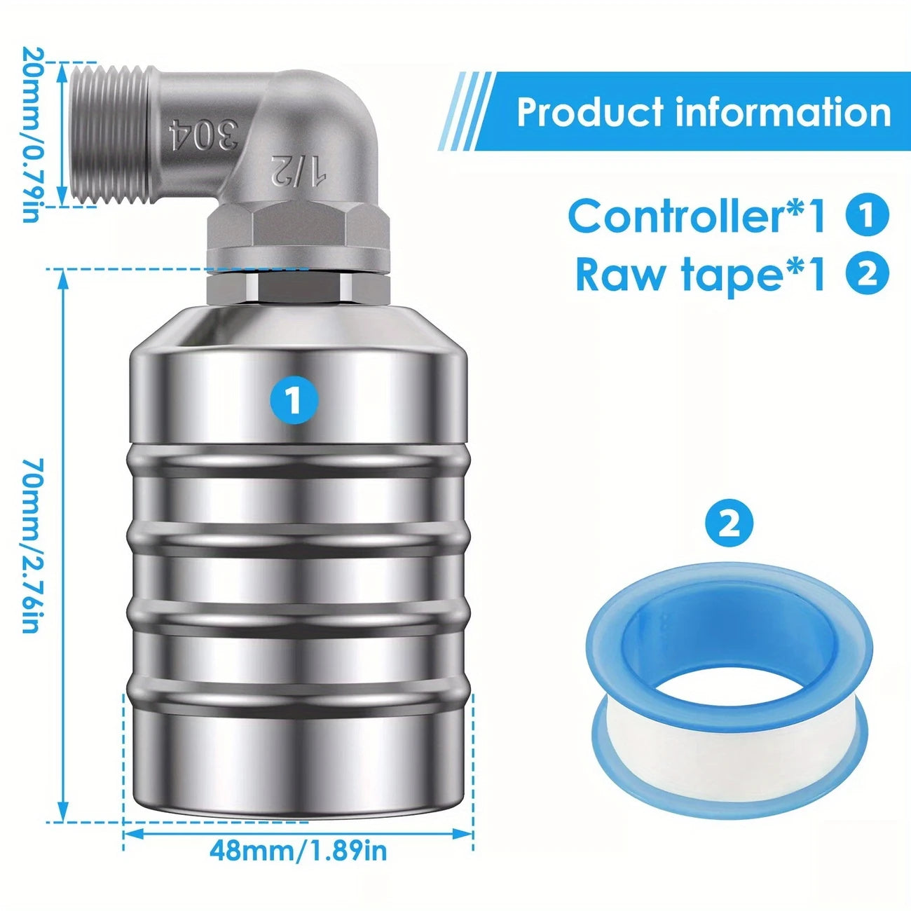 Stainless steel automatic water level control float valve