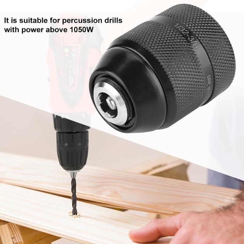 Threaded interface full metal hand-tight drill chuck