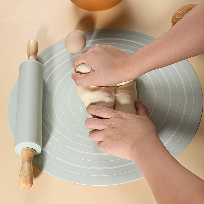 1 Set of Silicone Rolling Pin Kneading Pad Set