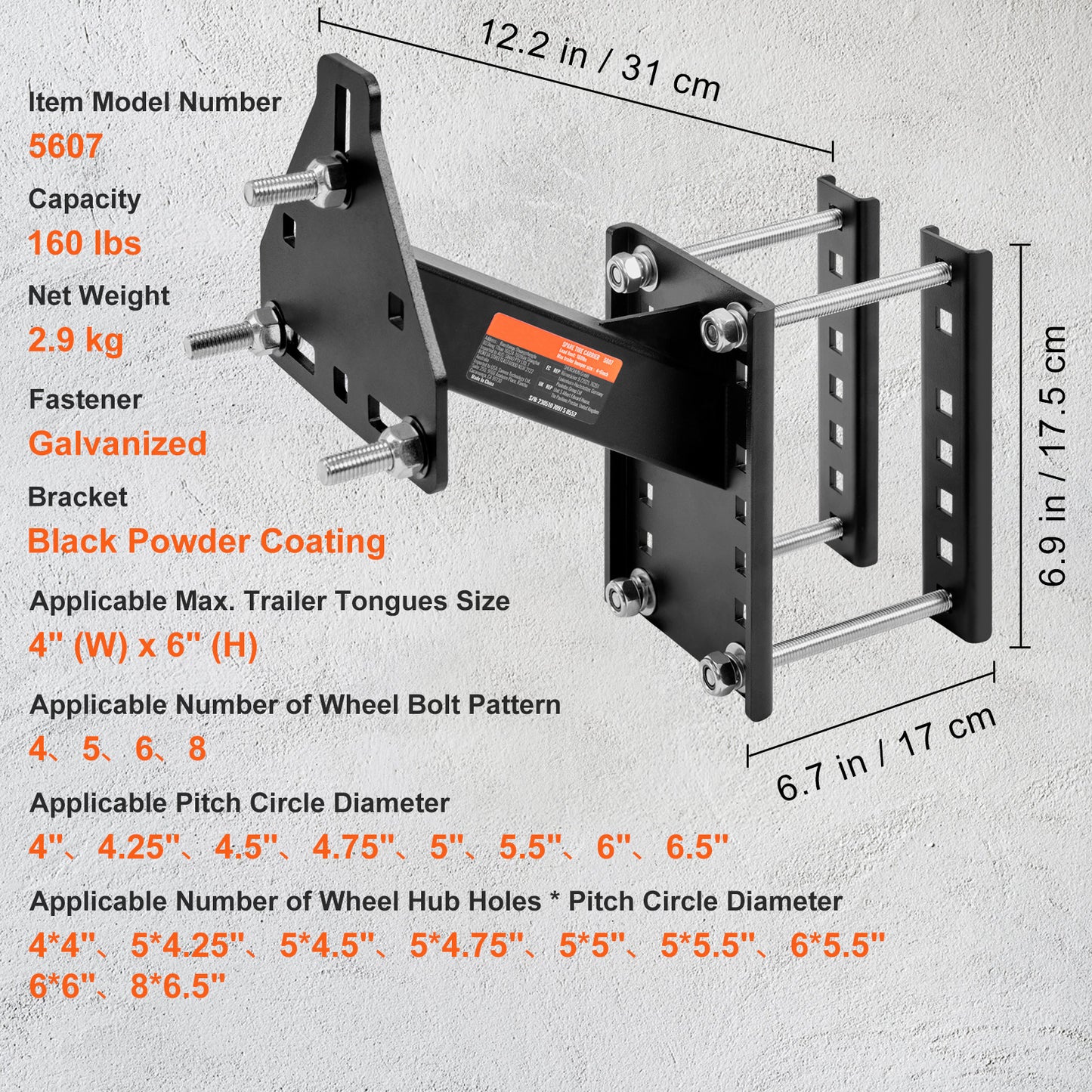 Spare Tire Carrier, Trailer Spare Tire Mount