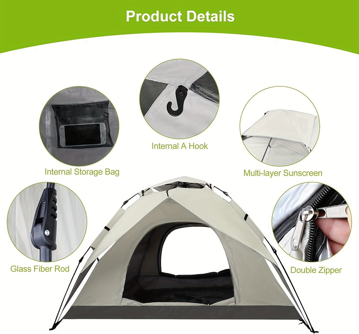 UV Repellent 4-Person Pop-Up Tent
