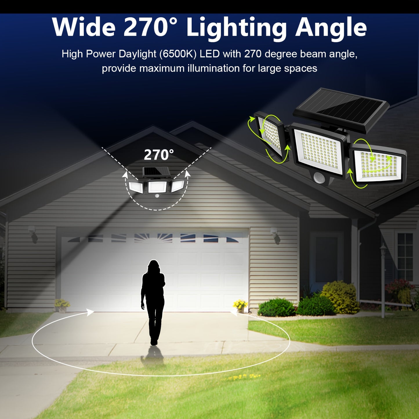 (1Pack)Solar Outdoor Light with Remote Control
