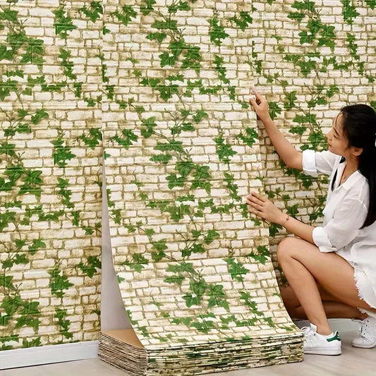 2pcs 5mX70cm Large 3D Brick Wall Panel
