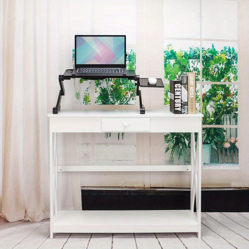 Adjustable Folding Laptop Desk with Cooling Fan