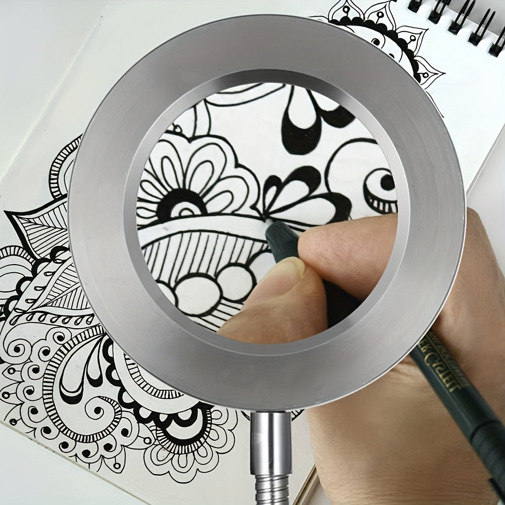 With clip 5V USB LED Magnifying Glass - 3 Color Mode，