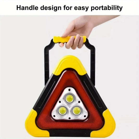 2pcs Solar-Powered LED Triangle Signal Lamp