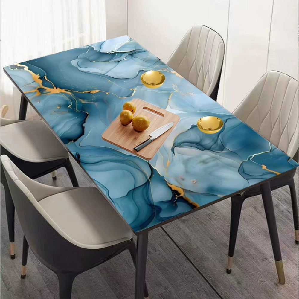 Waterproof Blue Marble Pattern Self-Adhesive Sticker