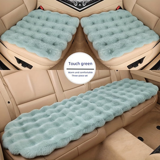 3-Piece Ultra-Soft Luxury Bubble Fleece Car Seat Covers Set