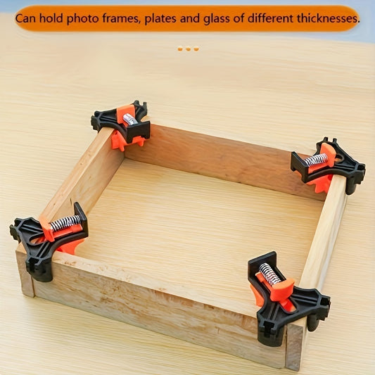 4pcs Adjustable 90-Degree Angle Clamps -  Reusable Woodworking Tools