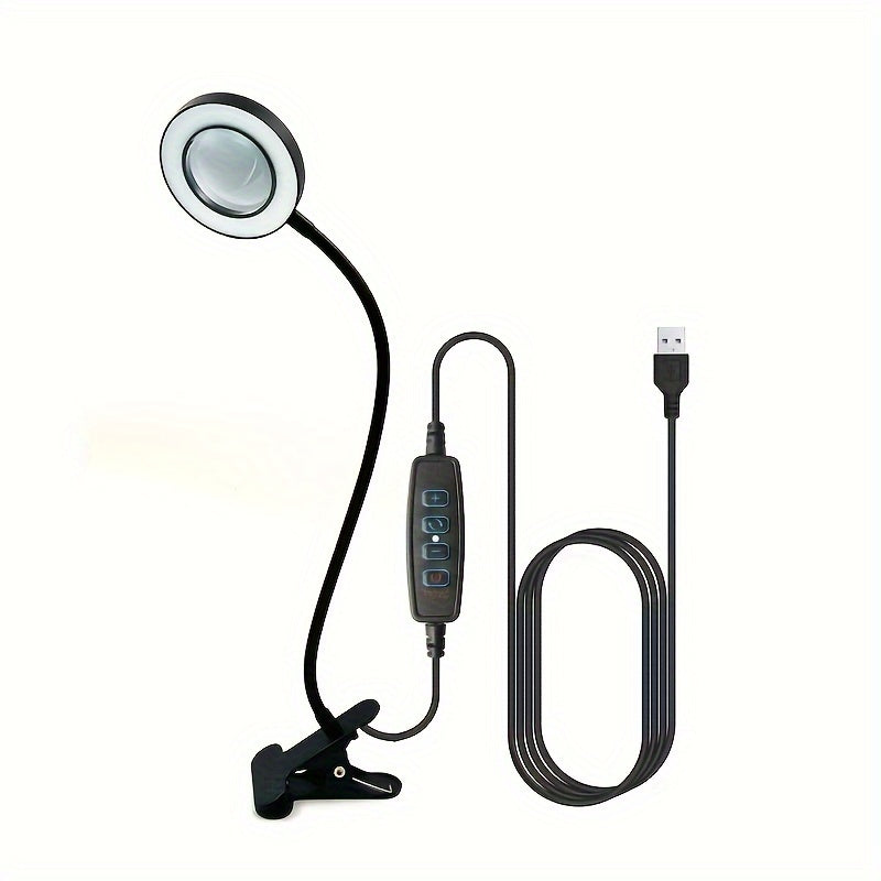 With clip 5V USB LED Magnifying Glass - 3 Color Mode，