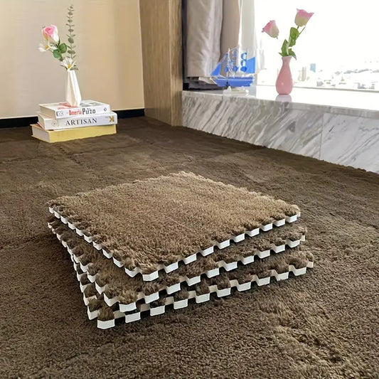 40pcs Bedroom Fleece Patchwork Mat