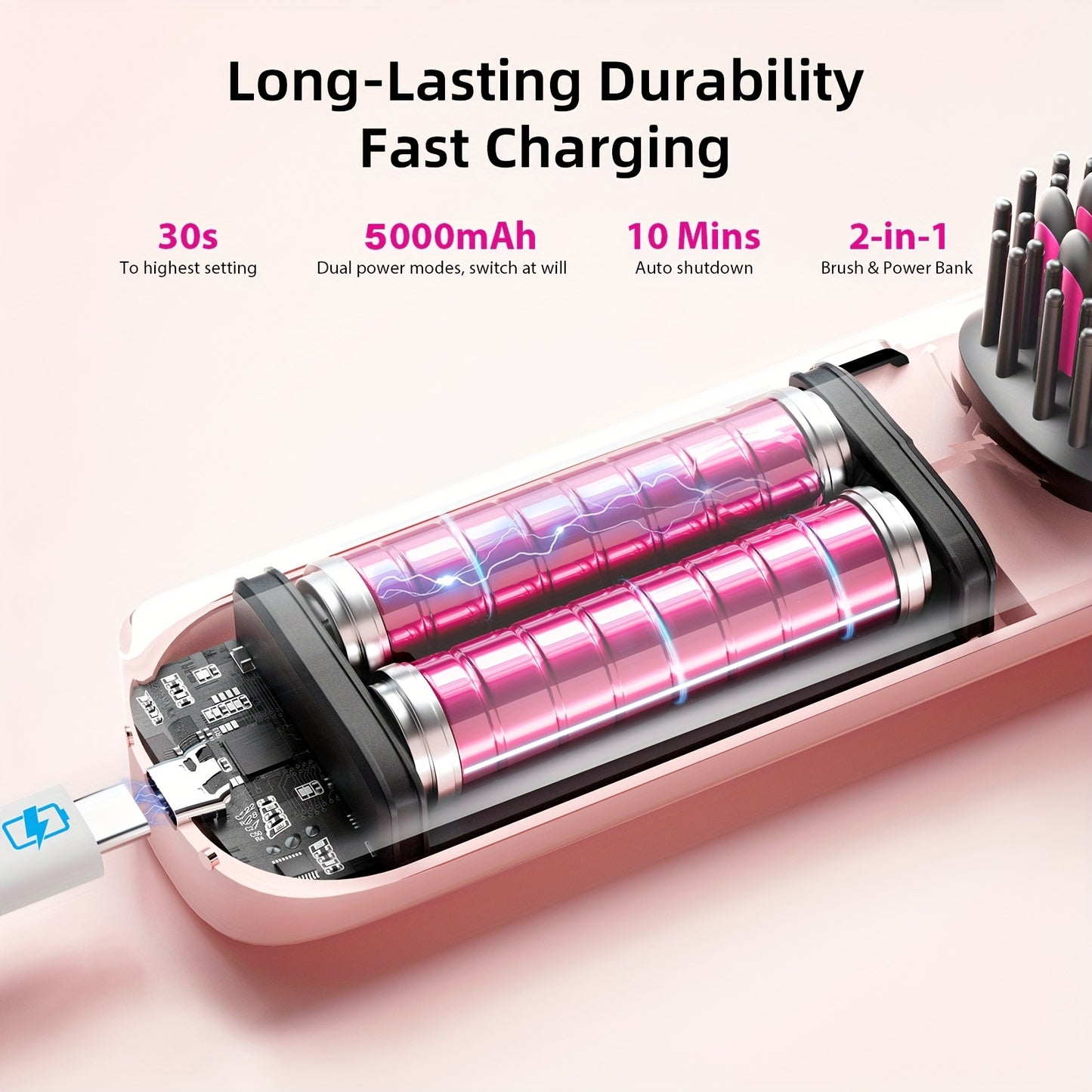 Wireless hair straightener