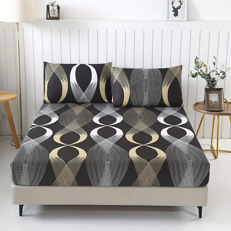 Advanced Comfort Geometric Flower Bed Sheet Bedding Set