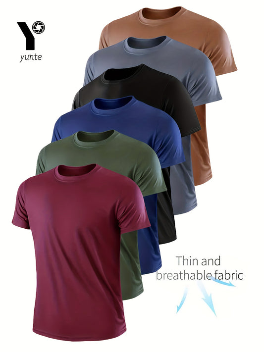 6-Pack Lightweight Quick-Drying Men's Crew Neck T-Shirt