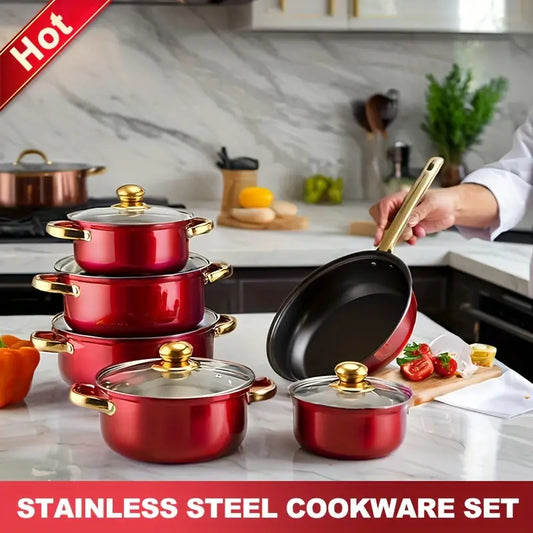 Stainless steel non-stick cookware set