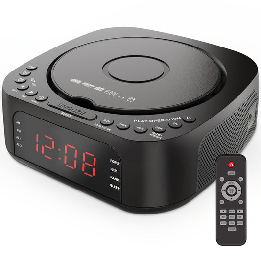 CD Player Alarm Clock Radio with Remote