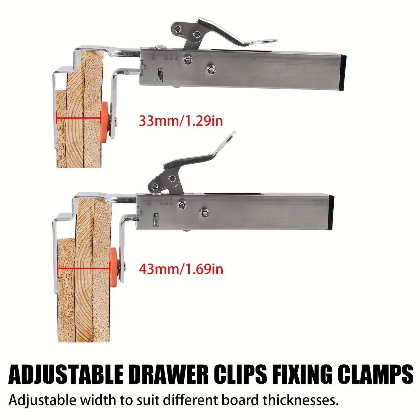 Durable 1pc Adjustable Metal Drawer Clamp with Telescopic Panel Holder