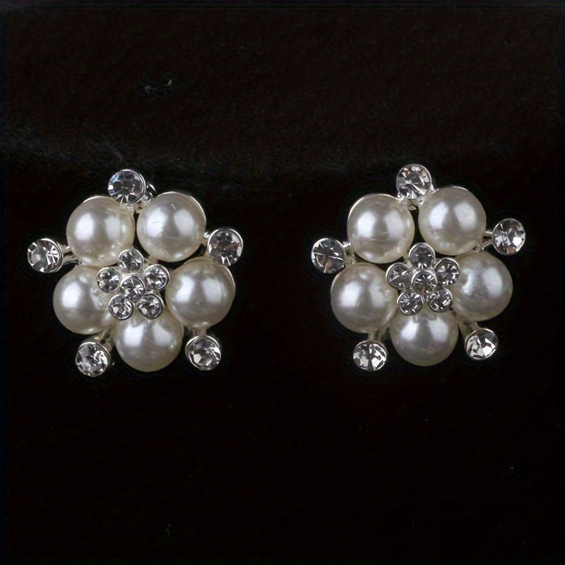 [Atmospheric Flower Necklace] 4-row Bead Necklace with a pair of earrings set