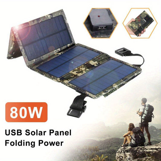 USB solar panel foldable mobile power bank outdoor camping hiking mobile phone charger