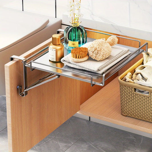 Stainless steel foldable tabletop storage rack