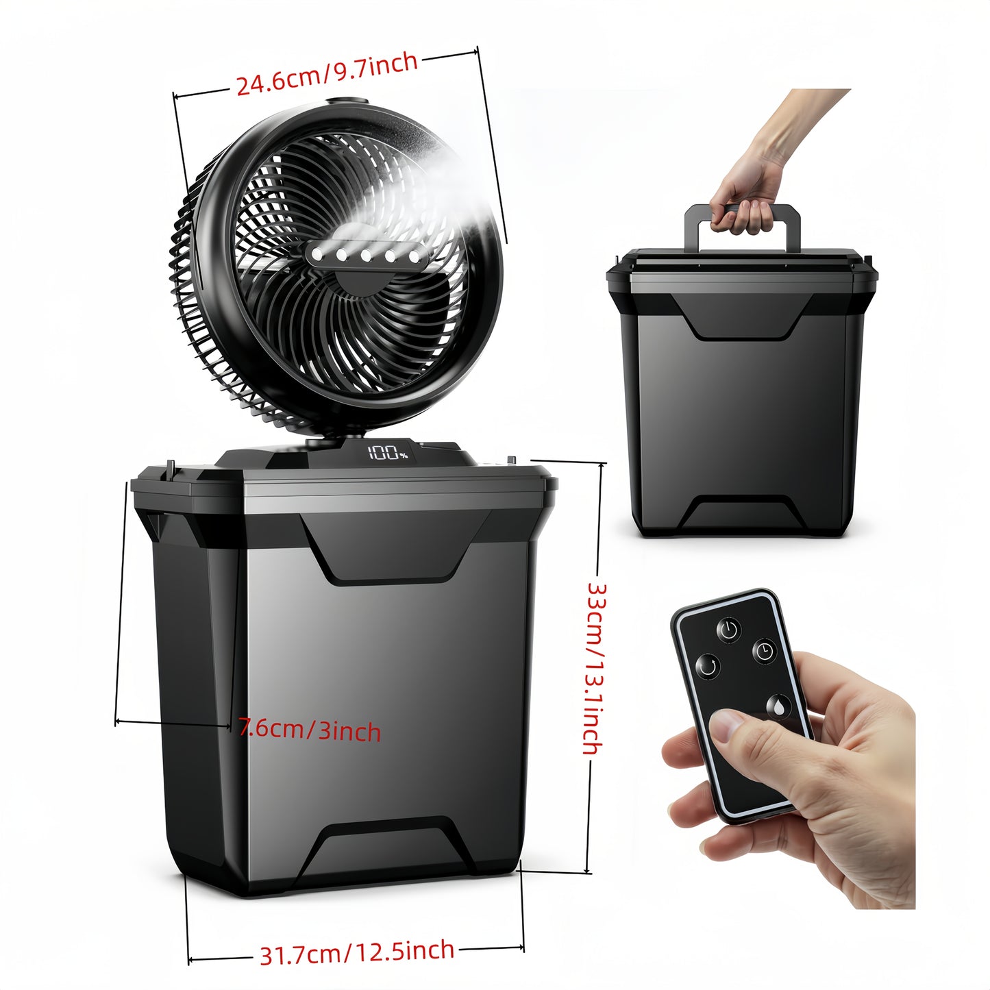 10 Inch Camping Misting Fan