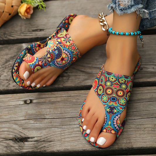 Women's bohemian Floral Pattern Slippers Sandals