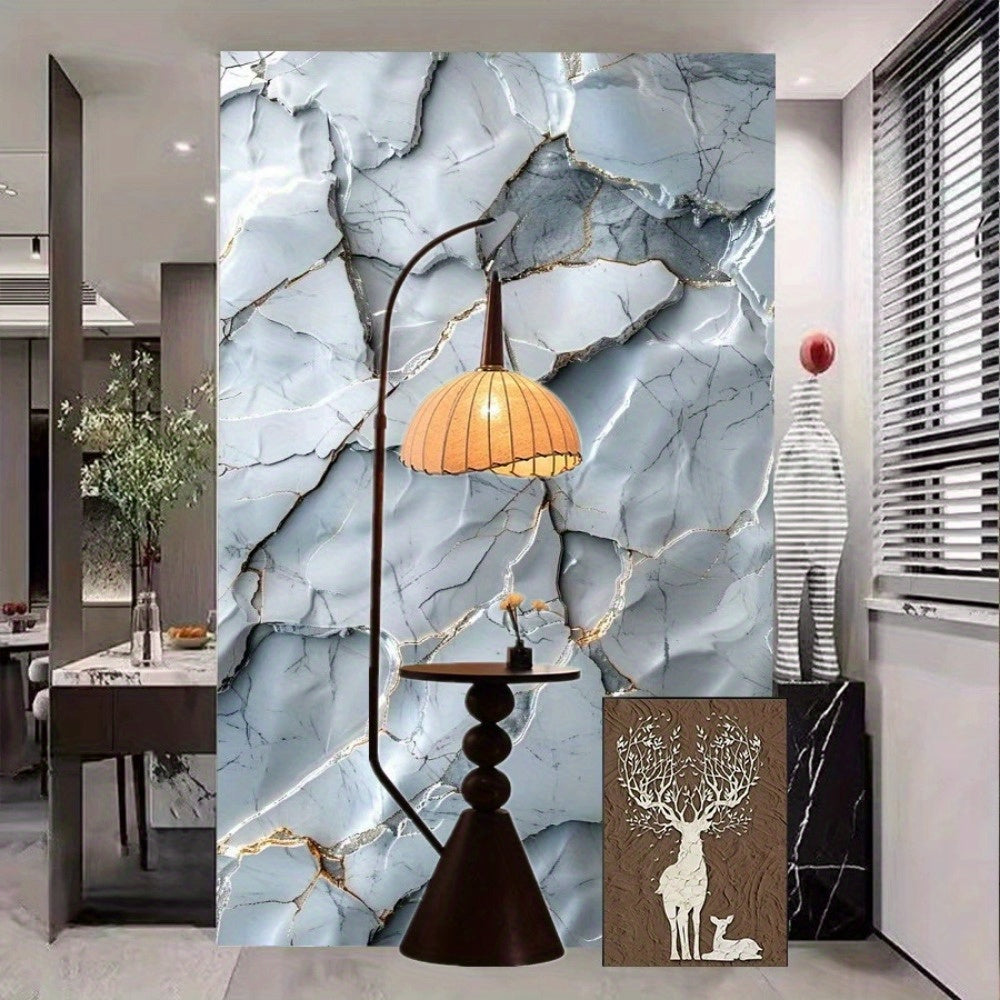 Waterproof Blue Marble Pattern Self-Adhesive Sticker