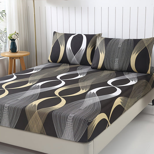 Advanced Comfort Geometric Flower Bed Sheet Bedding Set