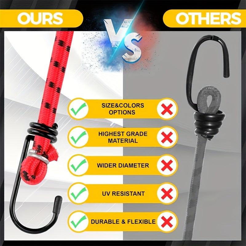 Elastic Strapping Rope with Double Hooks for Securing Luggage in Cars