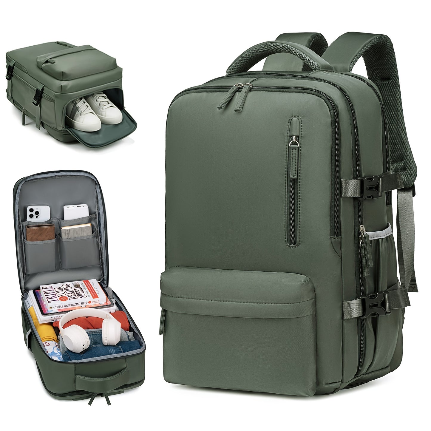 Multi functional large capacity independent compartment leisure backpack