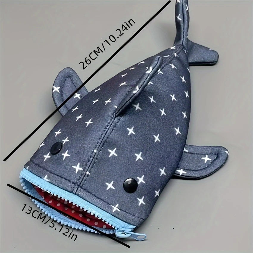 1-Piece Cute Blue Shark Fish Pencil Case