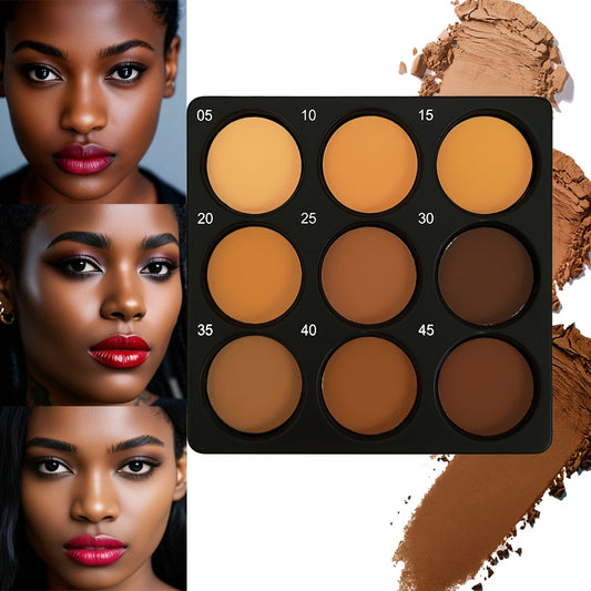 9-Color Dark Bronze Powder Palette