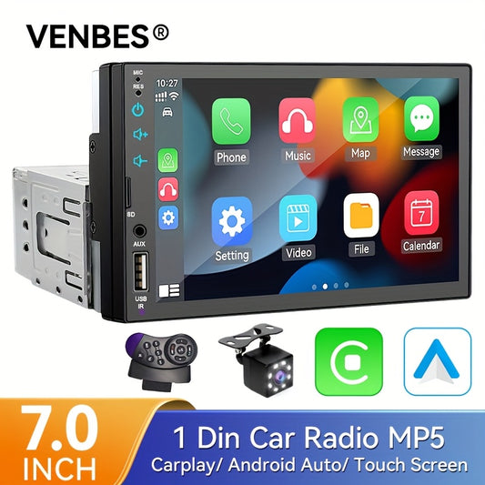 7-Inch Carplay Android Auto 1 Din Car Radio MP5 Player