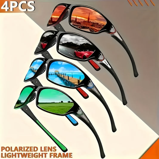 4 Pairs Of Fashionable Polarized Men'S Glasses