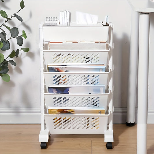 1 Five-layer portable bookshelf storage rack