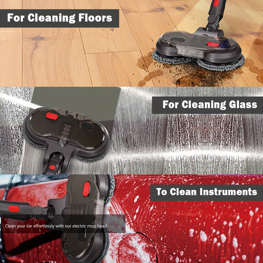 V200PCT Compatible Electric Mop Head, Featuring a Detachable Water Tank And Six Cloths Included