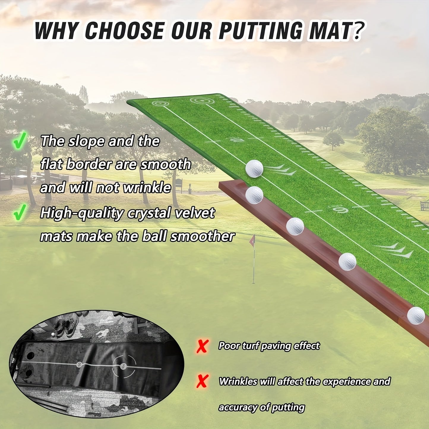 [Golf Putting Mat] 2.5m PGM Golf Putting Mat
