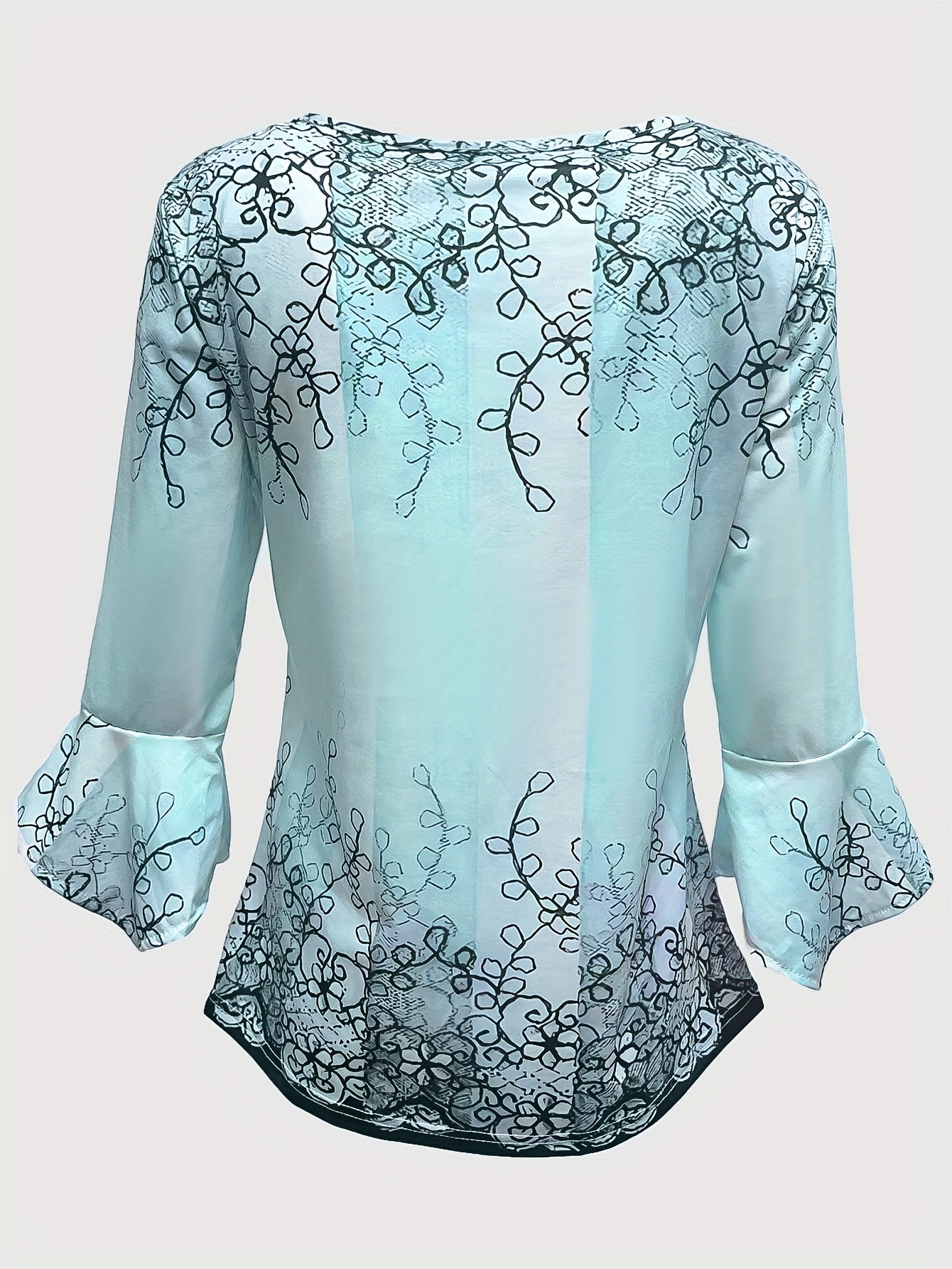 Women's blouse floral print button
