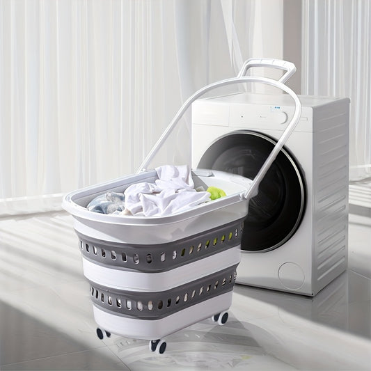 Foldable Laundry Basket with Wheels