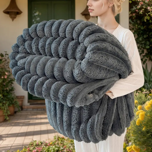 Ultra-Soft Faux Rabbit Fur Blanket
